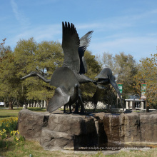 decorative outdoor crane water fountains